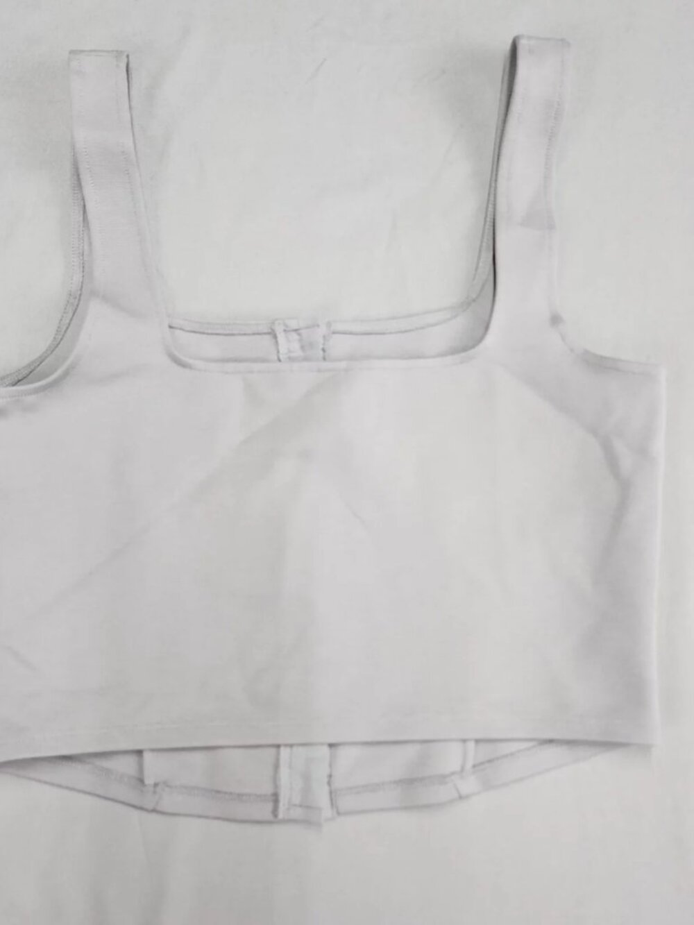 Divided by H&M Womens Size S Gray Corset Crop Top Hook Eye Square Neck Tank